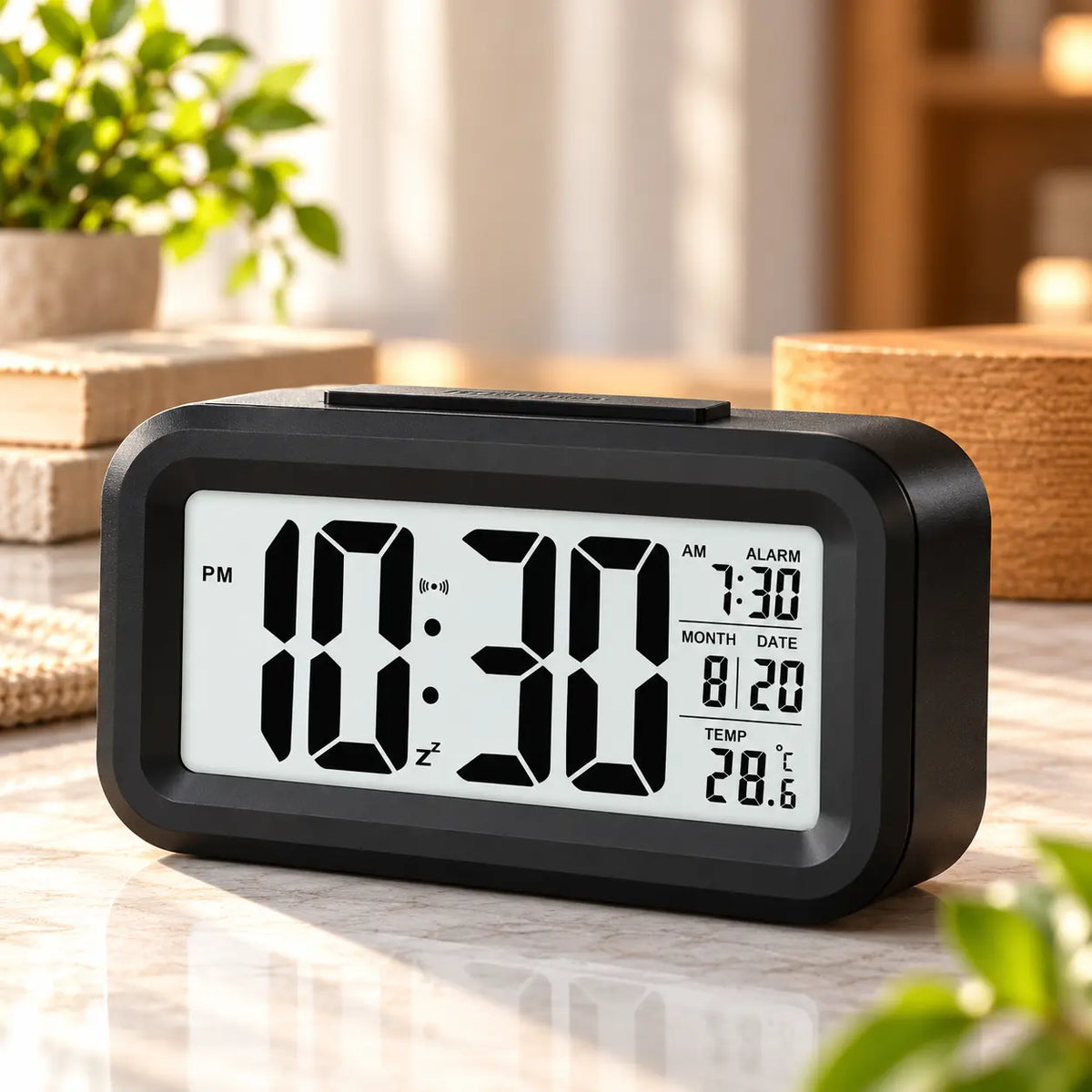 Digital Alarm Clock with Large LCD Display