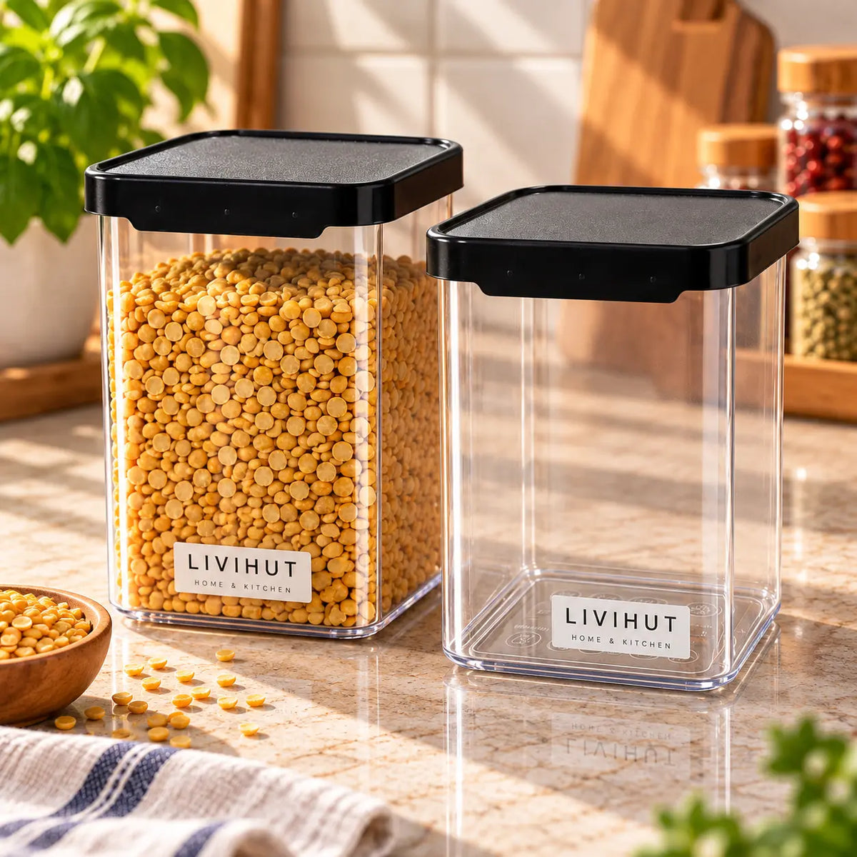 1200 ml Airtight Kitchen Storage Container Set of 6