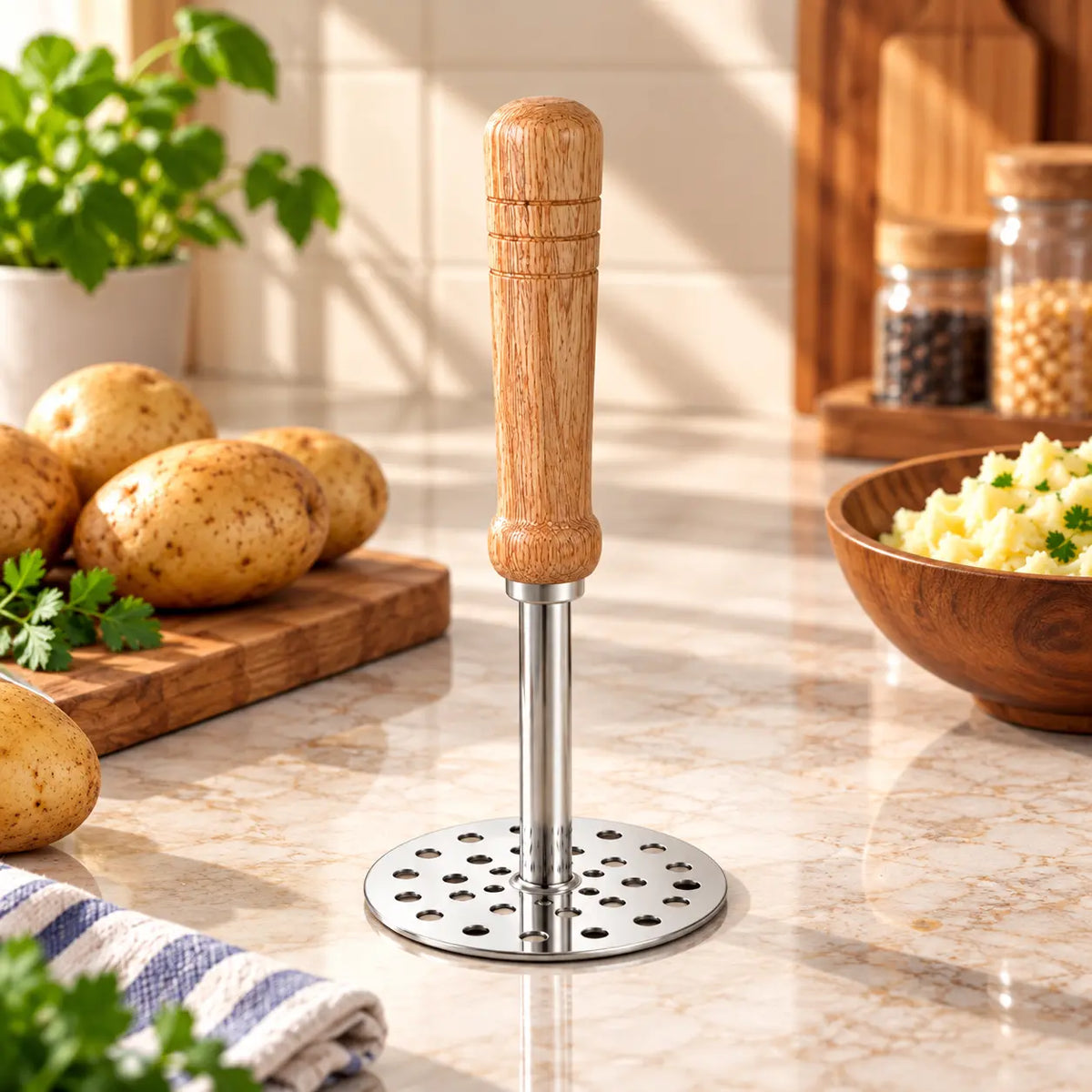 Stainless Steel Potato & Vegetable Masher for Pav Bhaji