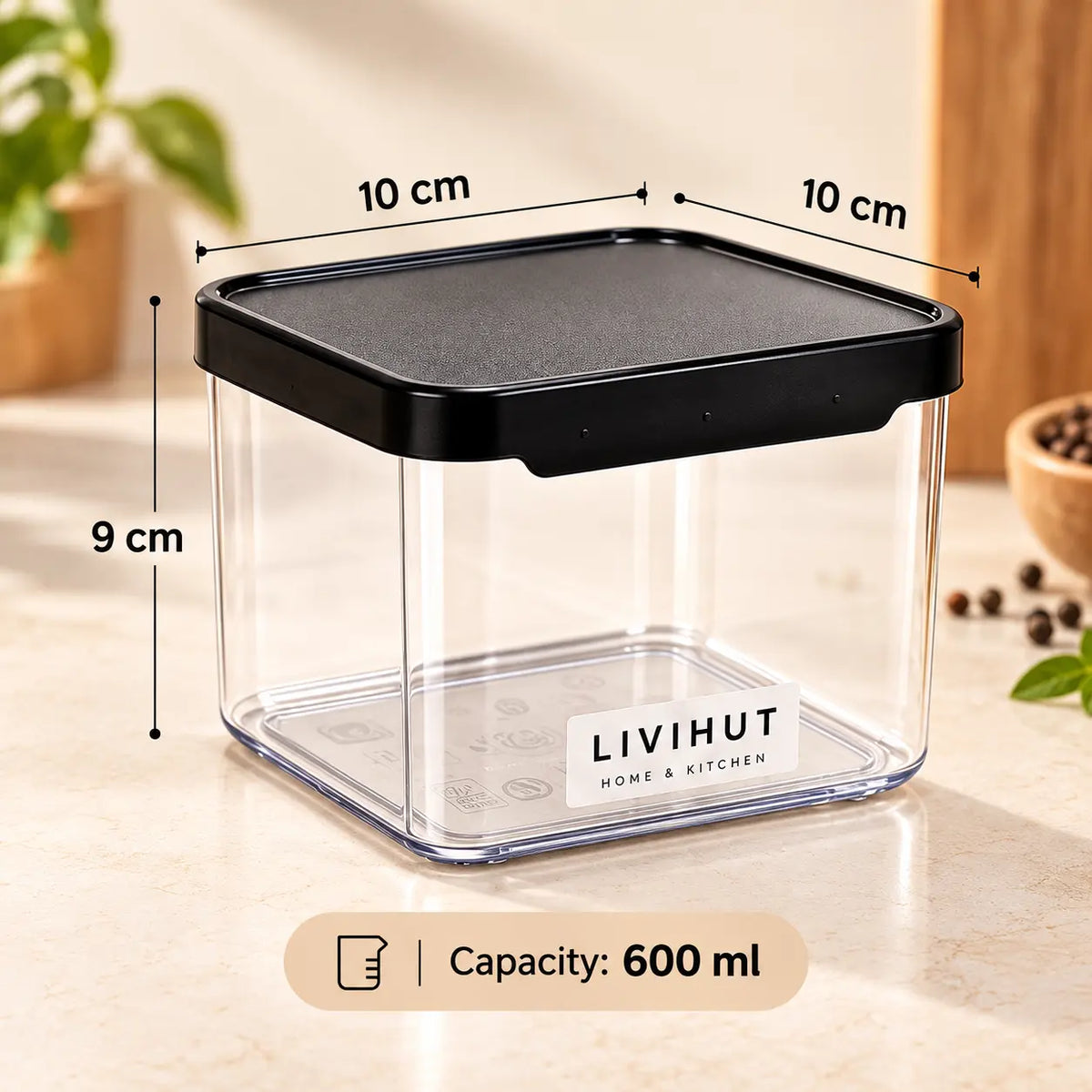 600 ml Airtight Kitchen Storage Container Set of 6